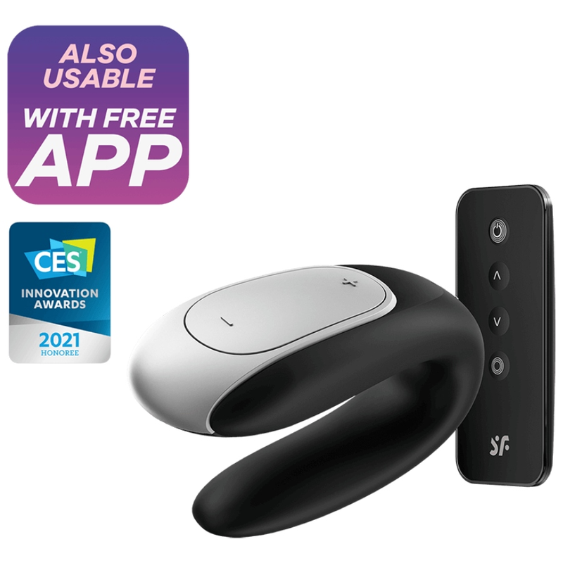 Vibrador Para Casal Usb Satisfyer Double Fun Preto Controlo Remoto App