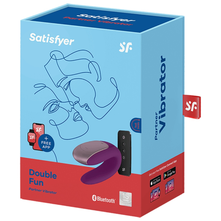 Vibrador Para Casal Usb Satisfyer Double Fun Roxo Controlo Remoto App