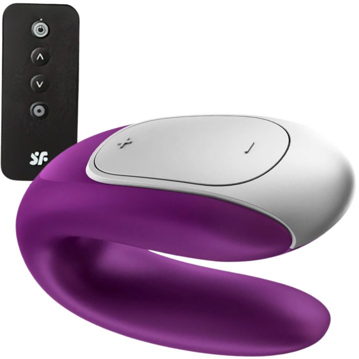 Vibrador Para Casal Usb Satisfyer Double Fun Roxo Controlo Remoto App