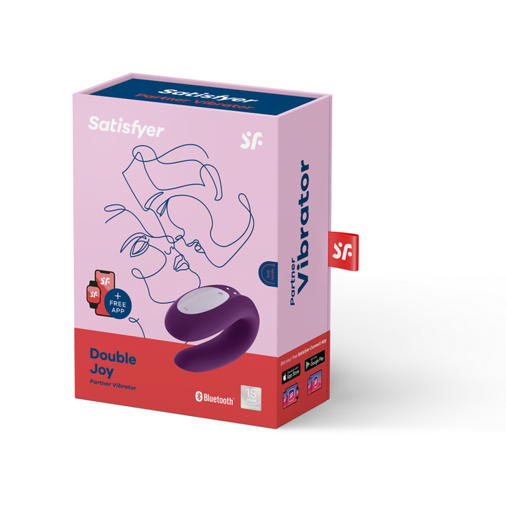 Vibrador Para Casal Usb Satisfyer Double Joy Roxo Controlo Remoto App