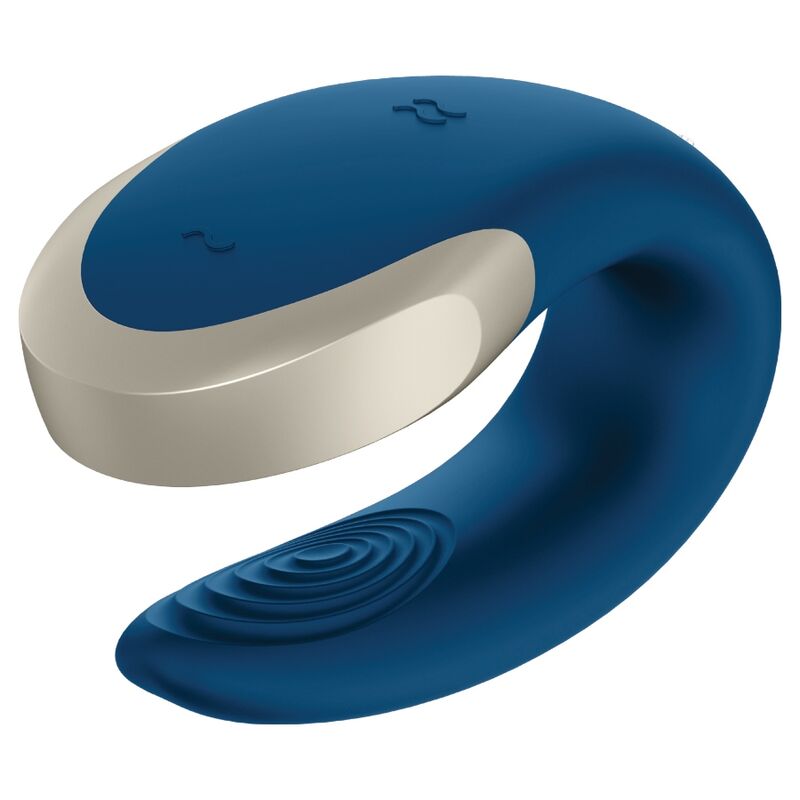 Vibrador Para Casal Usb Satisfyer Double Love Luxury Azul Controlo Remoto App