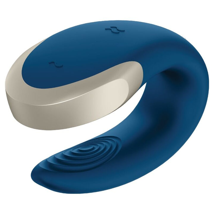 Vibrador Para Casal Usb Satisfyer Double Love Luxury Azul Controlo Remoto App