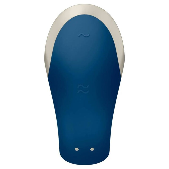 Vibrador Para Casal Usb Satisfyer Double Love Luxury Azul Controlo Remoto App