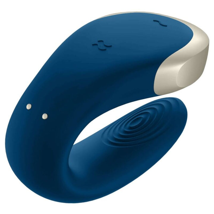 Vibrador Para Casal Usb Satisfyer Double Love Luxury Azul Controlo Remoto App