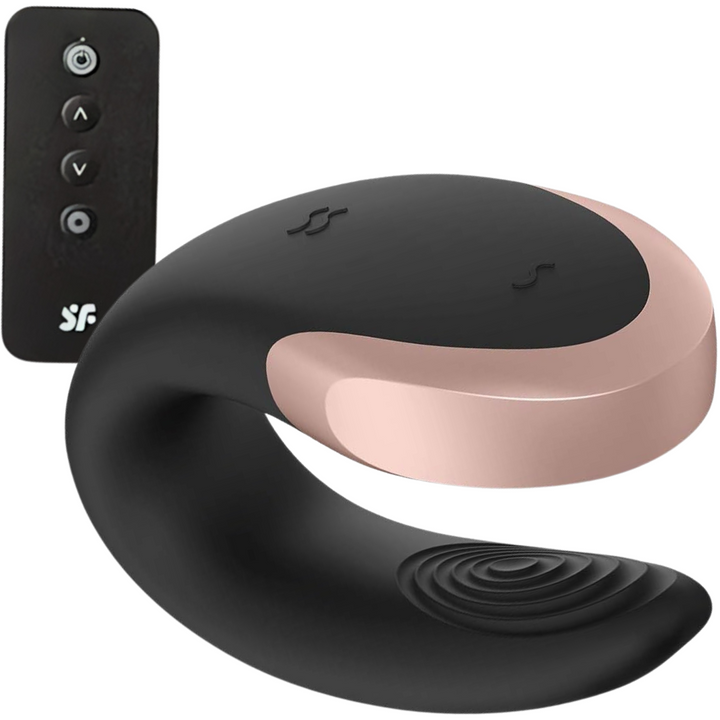 Vibrador Para Casal Usb Satisfyer Double Love Luxury Preto Controlo Remoto App