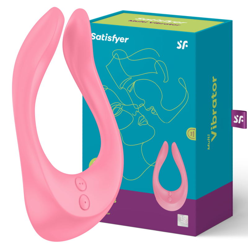 Vibrador Para Casal Usb Satisfyer Partner MultiFun 2 Rosa