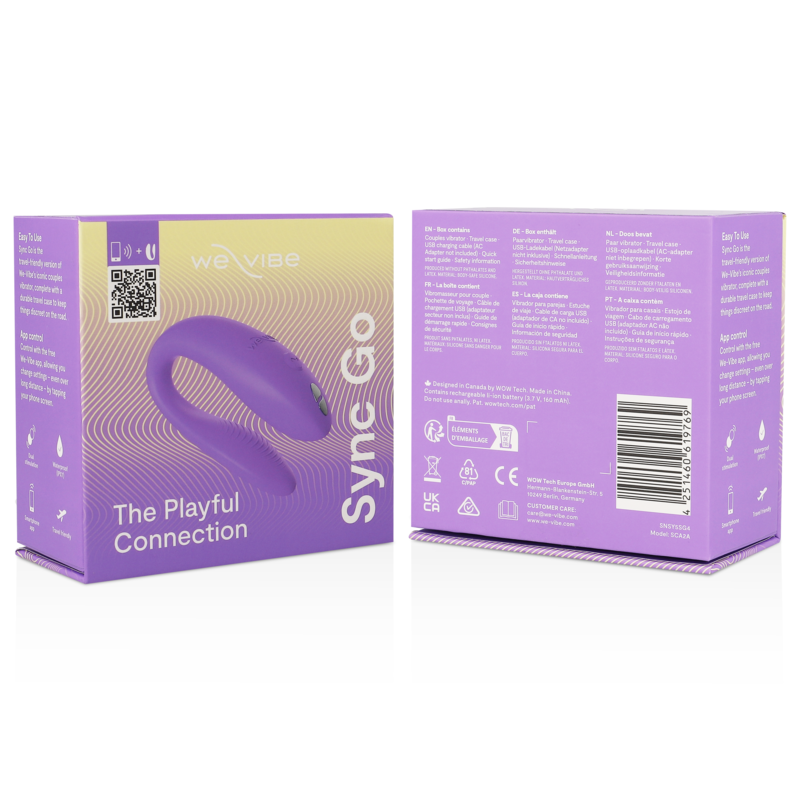 Vibrador Para Casal Usb We-Vibe Sync Go Dual Violeta Controlo Remoto App
