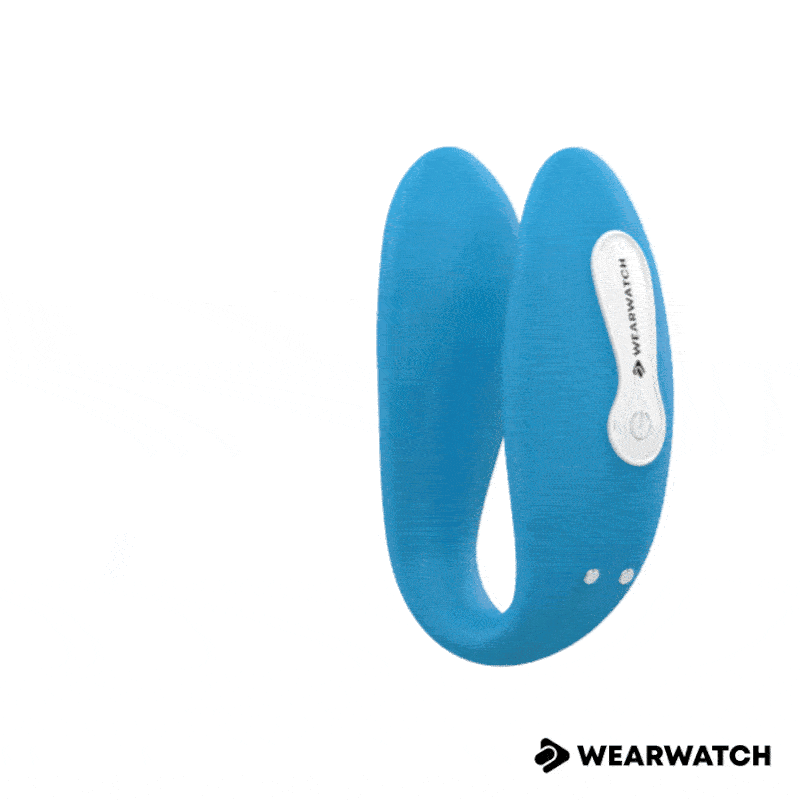 Vibrador Para Casal Usb Wearwatch Dual Pleasure Azul/Preto Controlo Remoto Watchme
