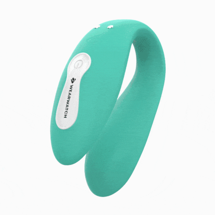 Vibrador Para Casal Usb Wearwatch Dual Pleasure Verde/Branco Controlo Remoto Watchme