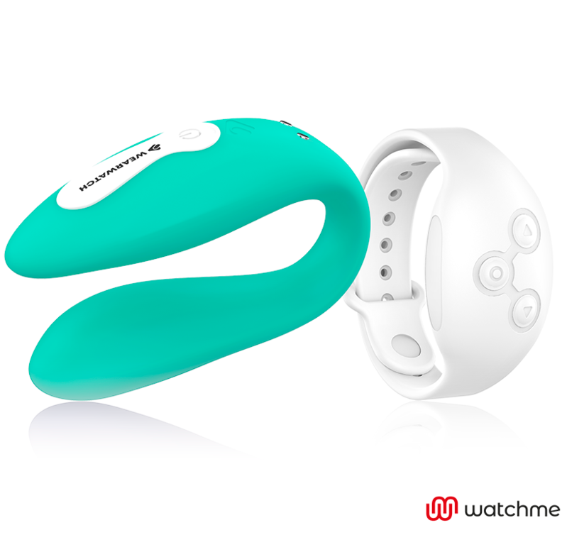Vibrador Para Casal Usb Wearwatch Dual Pleasure Verde/Branco Controlo Remoto Watchme