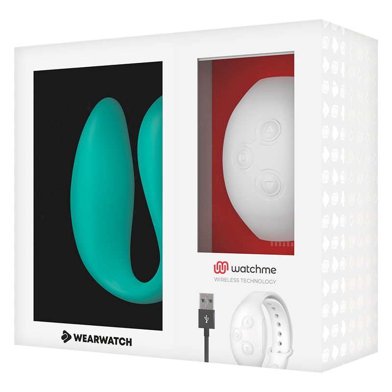 Vibrador Para Casal Usb Wearwatch Dual Pleasure Verde/Branco Controlo Remoto Watchme