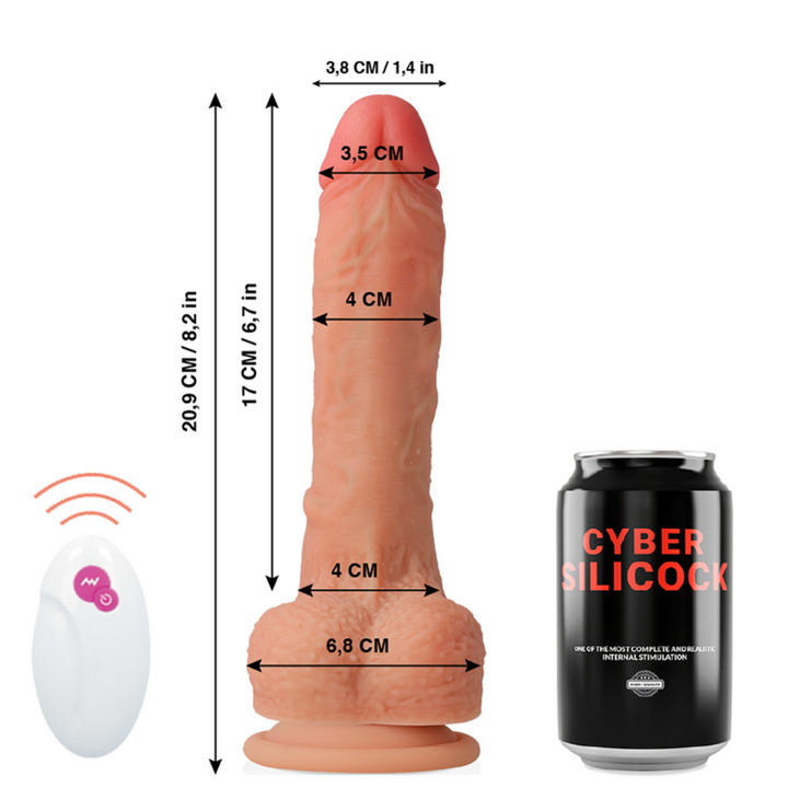 Vibrador Realístico Usb Movimento Telescópico Cyber Silicock Master Huck Controlo Remoto
