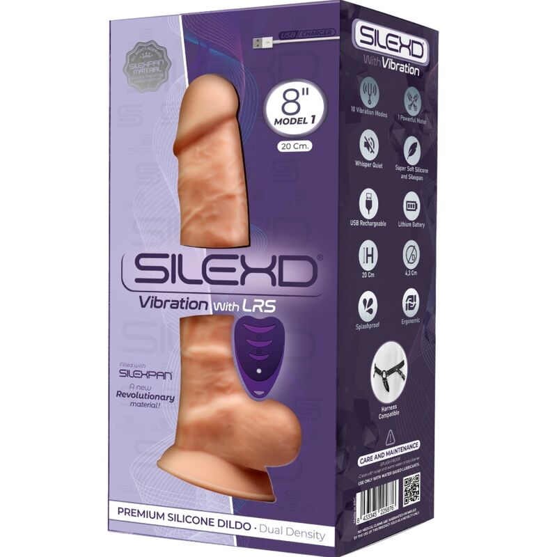 Vibrador Realístico Usb Silicone Memória SilexD 8 Bege Controlo Remoto