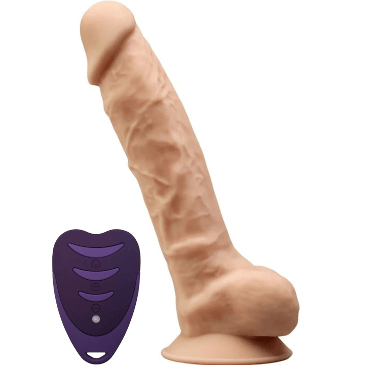 Vibrador Realístico Usb Silicone Memória SilexD 8 Bege Controlo Remoto
