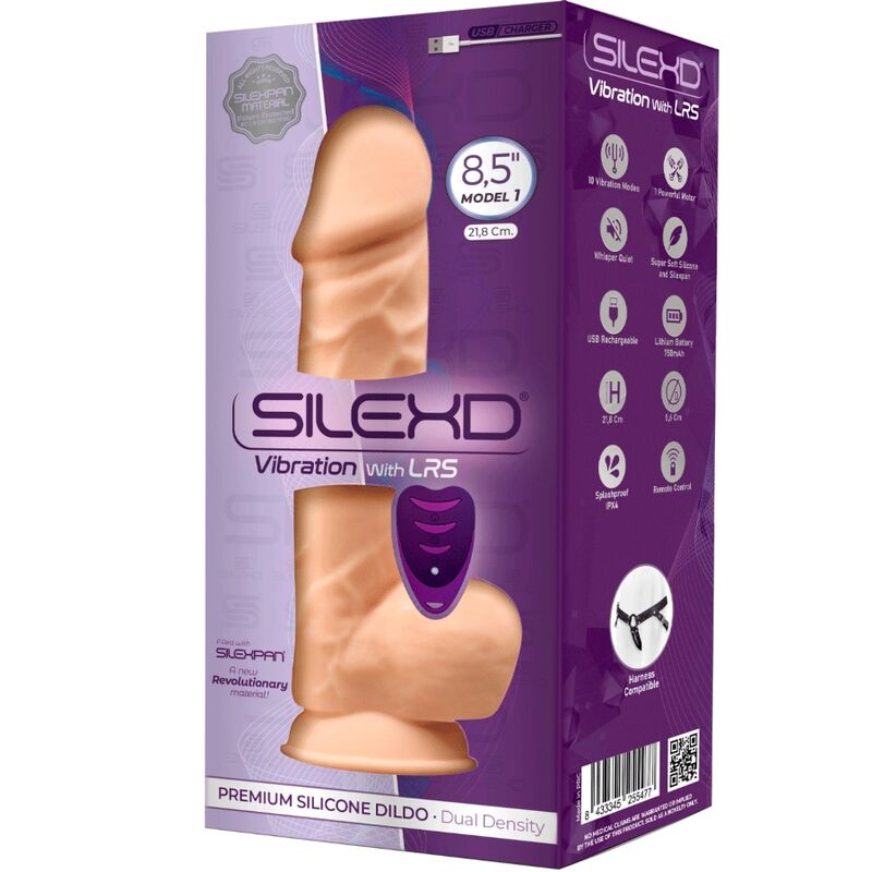 Vibrador Realístico Usb Silicone Memória SilexD 8.5 Bege Controlo Remoto 