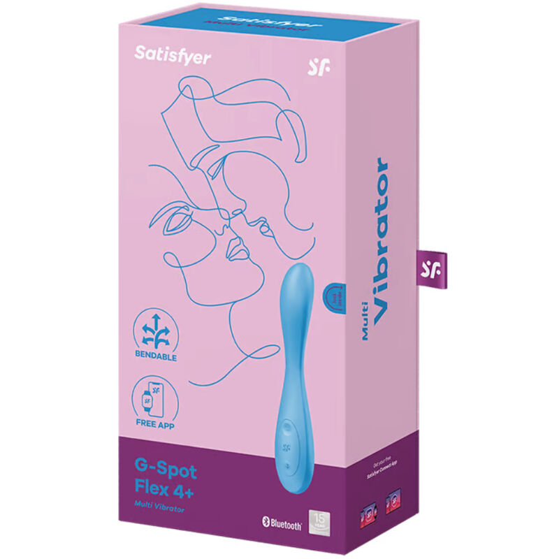 Vibrador Usb Articulável Satisfyer G-Spot Flex 4+ Azul Controlo Remoto App