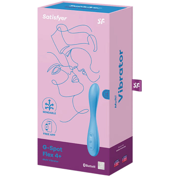 Vibrador Usb Articulável Satisfyer G-Spot Flex 4+ Azul Controlo Remoto App