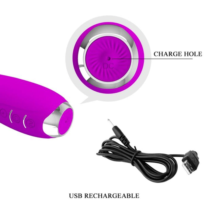 Vibrador Usb Eletroestimulação Prettylove Hector Rosa