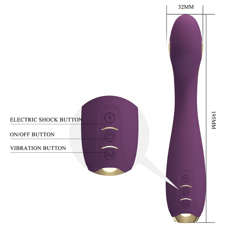 Vibrador Usb Eletroestimulação Prettylove Hector Roxo Controlo Remoto App