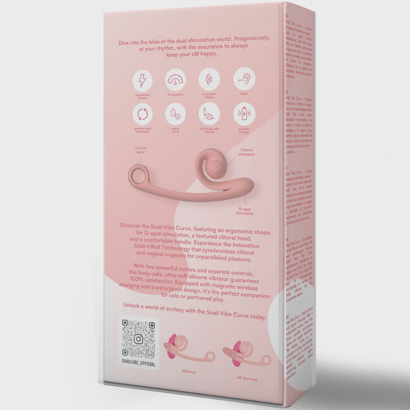Vibrador Usb Estimulação Sincronizada Snailvibe Curve Pêssego