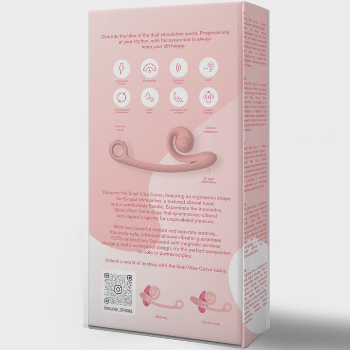 Vibrador Usb Estimulação Sincronizada Snailvibe Curve Pêssego