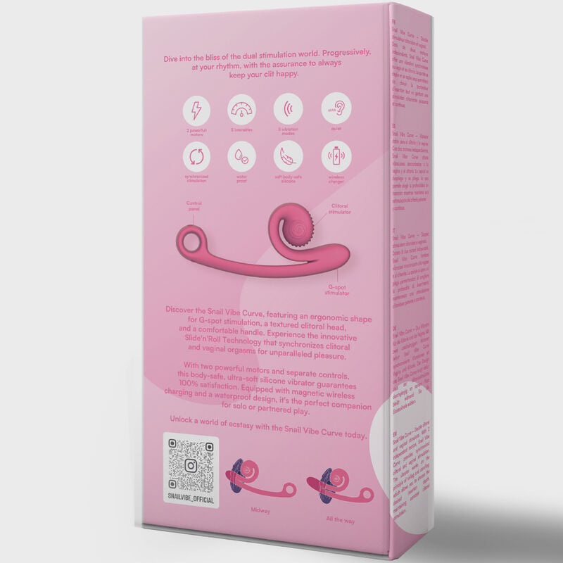 Vibrador Usb Estimulação Sincronizada Snailvibe Curve Rosa