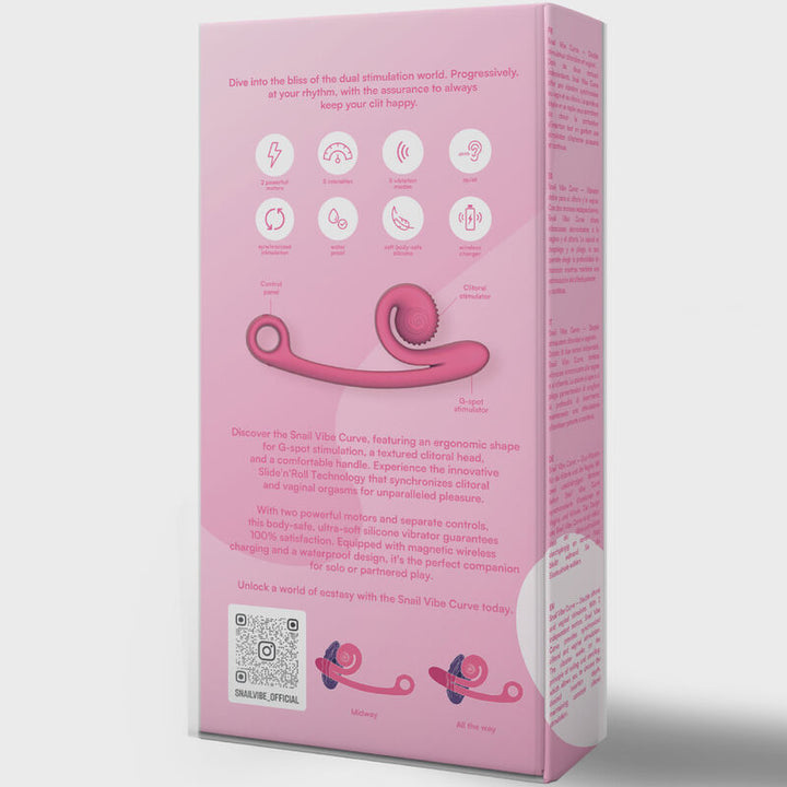 Vibrador Usb Estimulação Sincronizada Snailvibe Curve Rosa