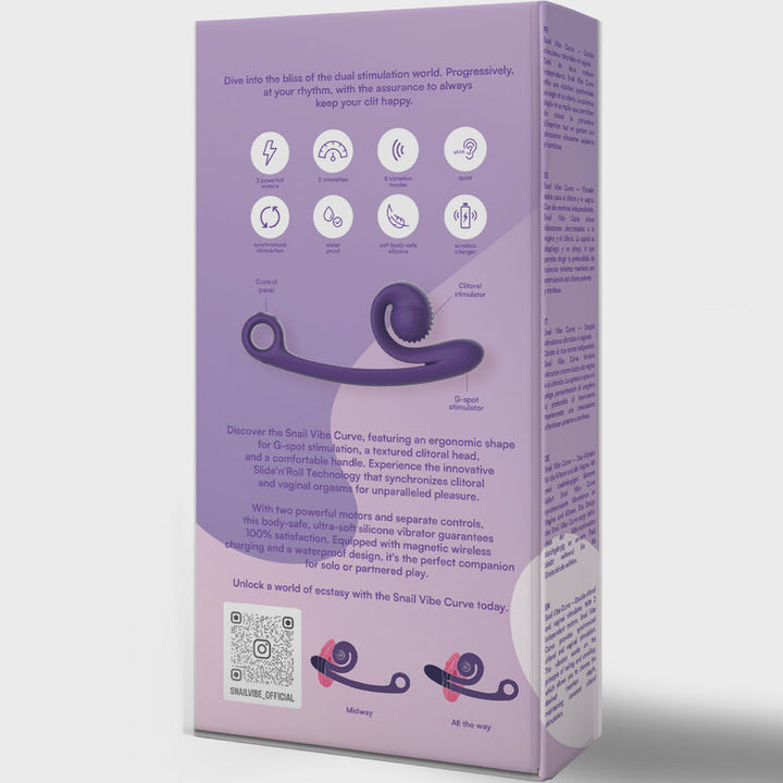 Vibrador Usb Estimulação Sincronizada Snailvibe Curve Roxo