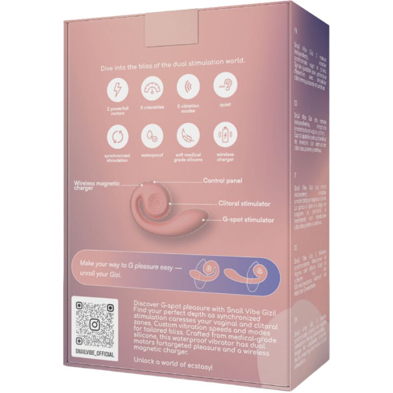 Vibrador Usb Estimulação Sincronizada Snailvibe Gizi Rosa
