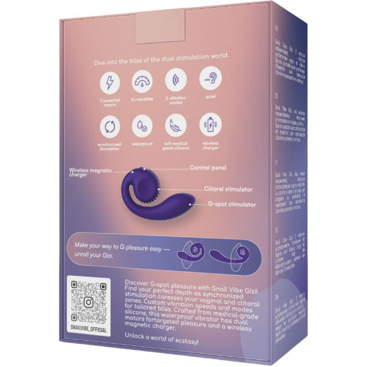 Vibrador Usb Estimulação Sincronizada Snailvibe Gizi Roxo
