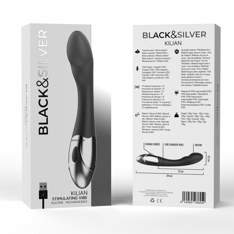 Vibrador Usb Firme Black&Silver Kilian