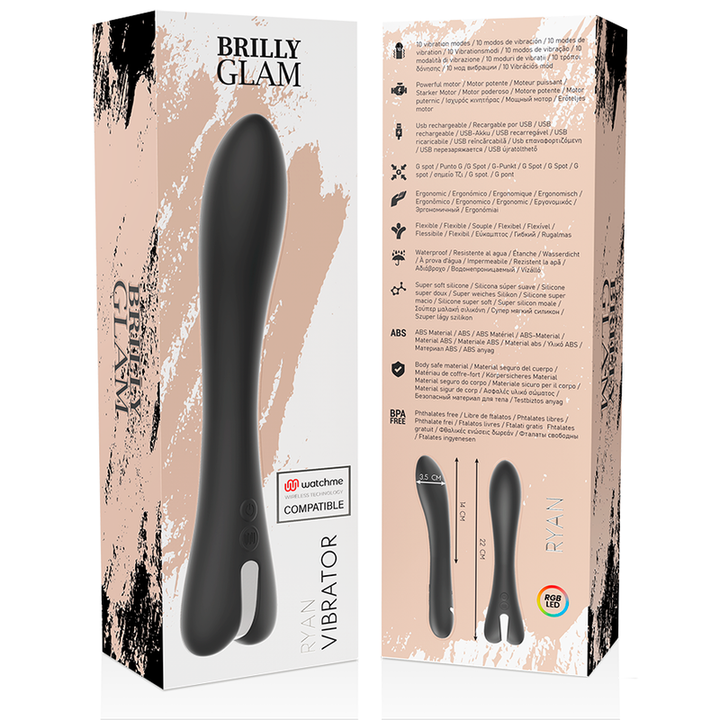 Vibrador Usb Flexível BrillyGlam Ryan Controlo Remoto Watchme