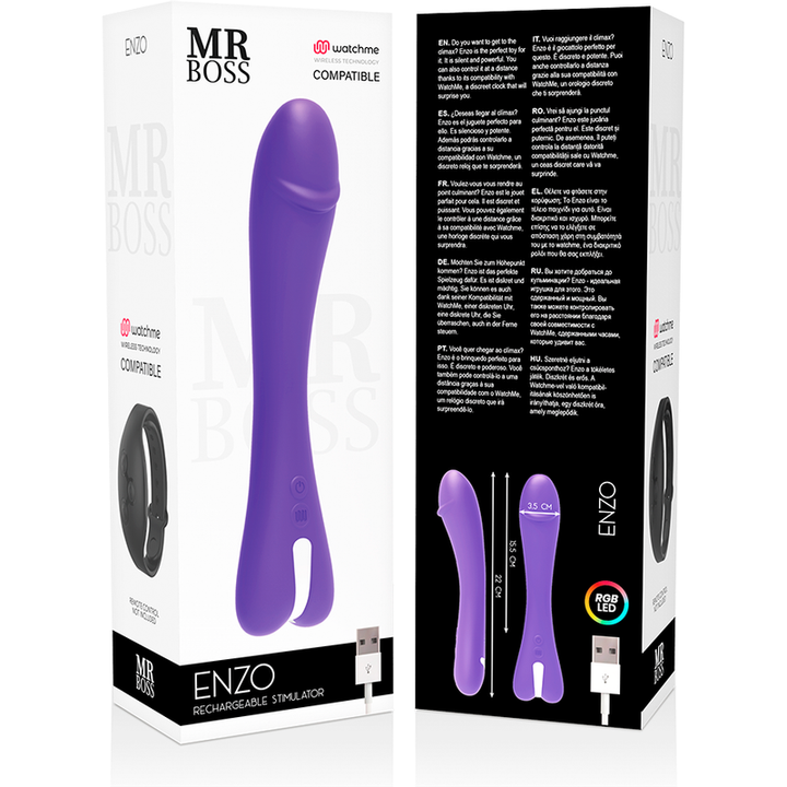 Vibrador Usb Flexível Mr.Boss Enzo Controlo Remoto Watchme