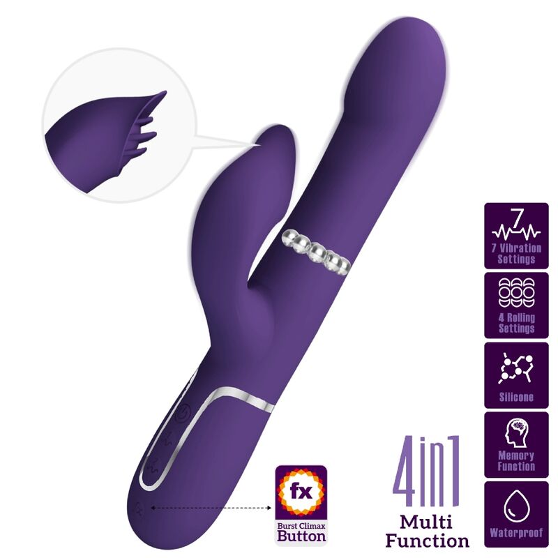 Vibrador Usb Movimento Deslizante e Rotação Prettylove Zalin