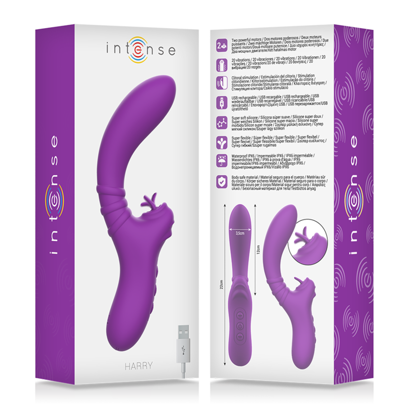 Vibrador Usb Movimento Língua Intense Harry