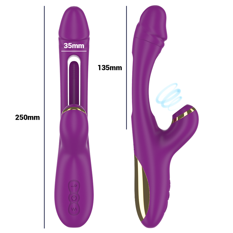 Vibrador Usb Movimento Língua Ponto-G e Sucção Intense Ateneo