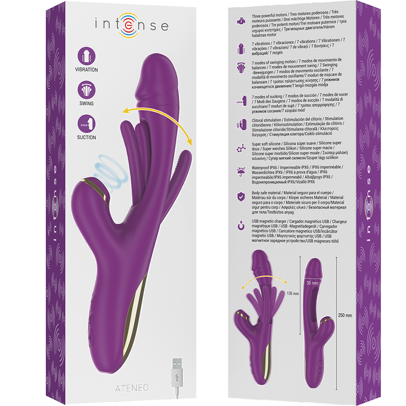 Vibrador Usb Movimento Língua Ponto-G e Sucção Intense Ateneo