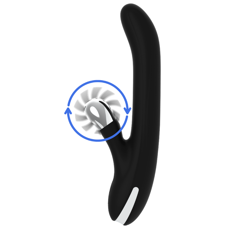 Vibrador Usb Movimento Língua Rotação e Movimento Movimento Rotação Black&Silver Storm