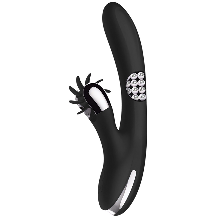 Vibrador Usb Movimento Língua Rotação e Movimento Movimento Rotação Black&Silver Storm