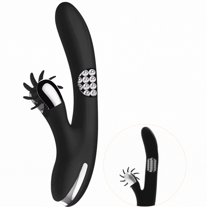Vibrador Usb Movimento Língua Rotação e Movimento Movimento Rotação Black&Silver Storm