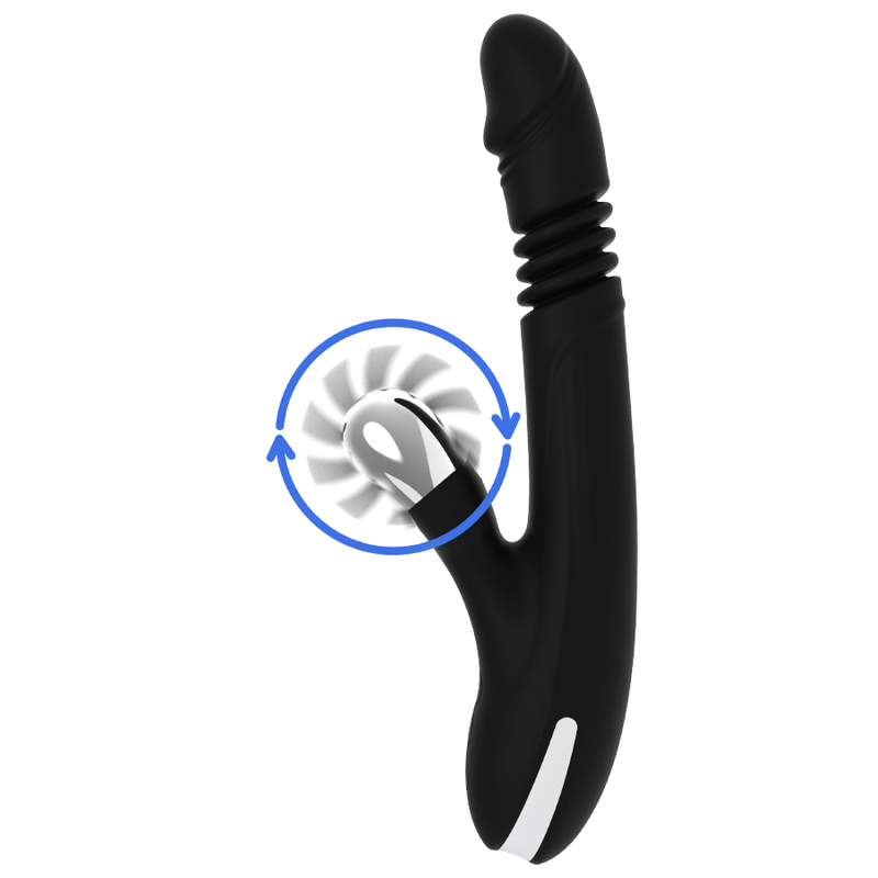 Vibrador Usb Movimento Língua Rotação e Movimento Movimento Telescópico Black&Silver Reed
