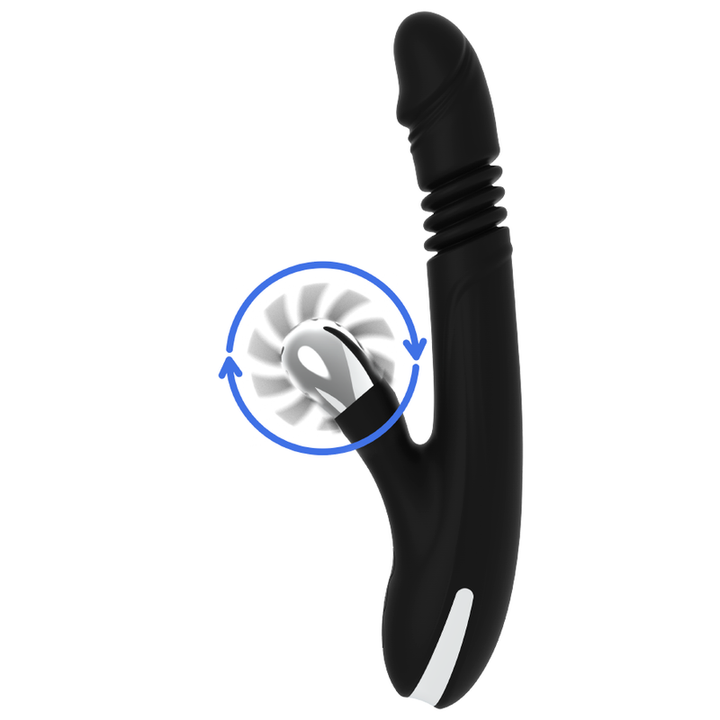 Vibrador Usb Movimento Língua Rotação e Movimento Movimento Telescópico Black&Silver Reed