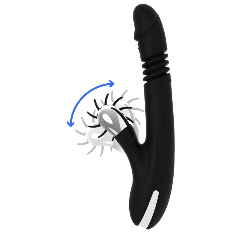 Vibrador Usb Movimento Língua Rotação e Movimento Movimento Telescópico Black&Silver Reed