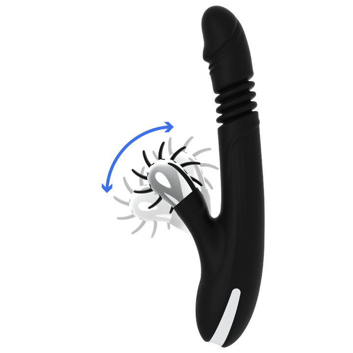 Vibrador Usb Movimento Língua Rotação e Movimento Movimento Telescópico Black&Silver Reed