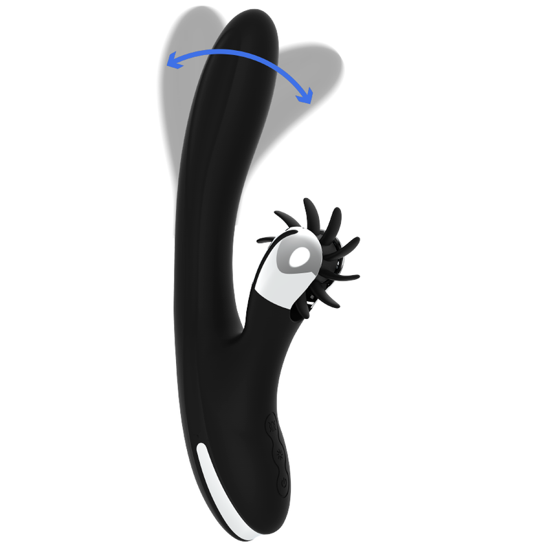 Vibrador Usb Movimento Língua Rotação e Movimento Ponto-G Black&Silver Grimm