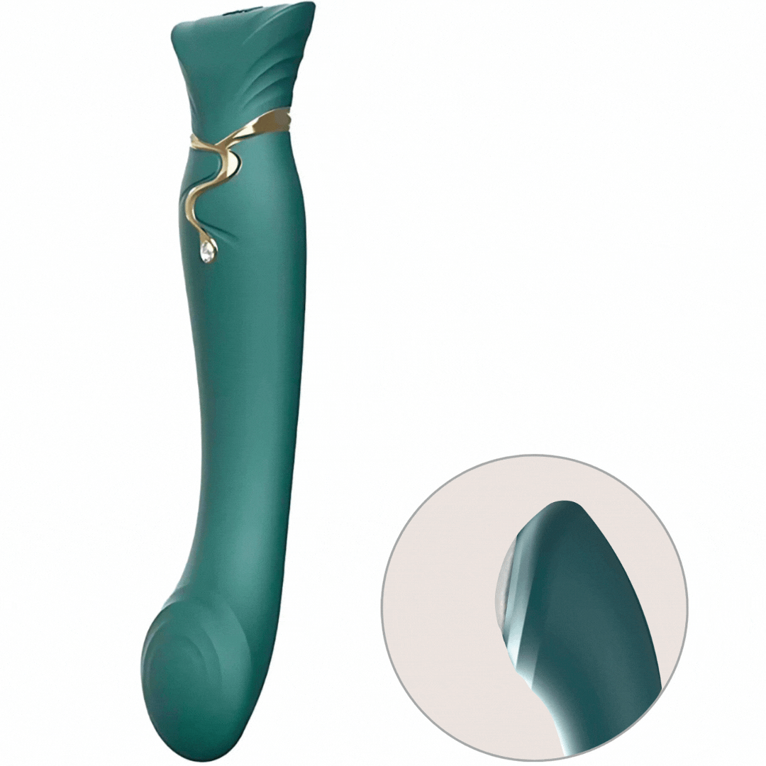 Vibrador Usb Movimento Pulsação Ponto-G Zalo Queen G-Spot Verde