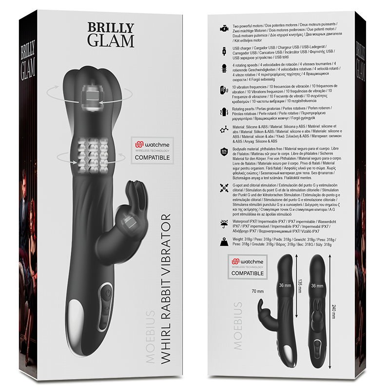 Vibrador Usb Movimento Rotação BrillyGlam Moebius Controlo Remoto Watchme