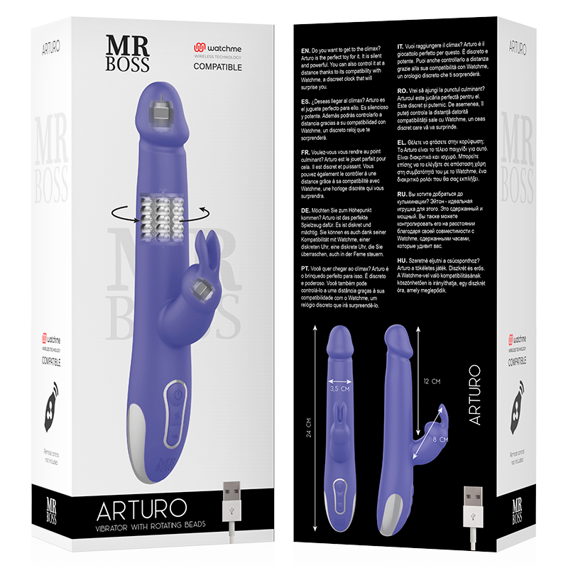 Vibrador Usb Movimento Rotação Mr.Boss Arturo Controlo Remoto Watchme