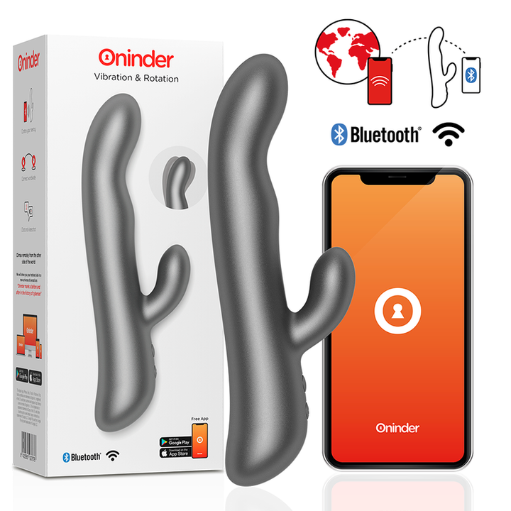 Vibrador Usb Movimento Rotação Oninder Oslo Preto Controlo Remoto App