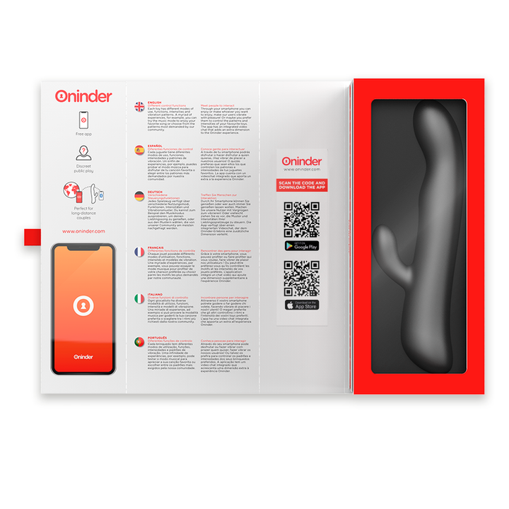 Vibrador Usb Movimento Rotação Oninder Oslo Preto Controlo Remoto App